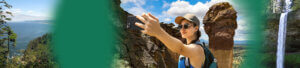 Woman taking a selfie on a hike